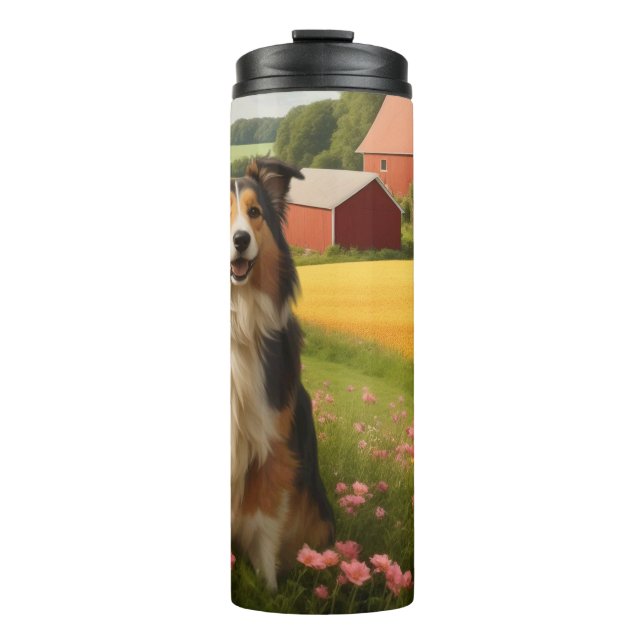 Bouteilles Isothermes Collie standard à la ferme (Devant)