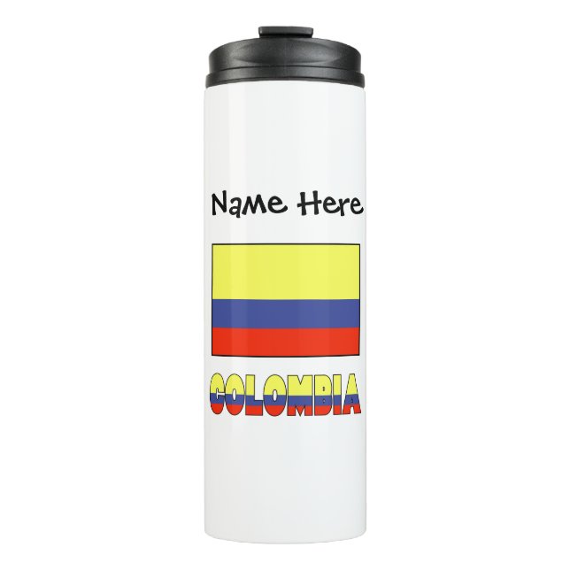 Bouteilles Isothermes Colombie Drapeau noir personnalisation (Devant)