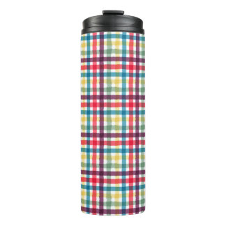 Bouteilles Isothermes Colorful Whimsical Plaid Watercolor Pattern
