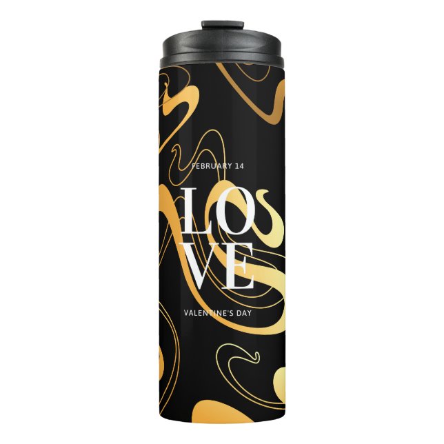 Bouteilles Isothermes Conception abstraite classique jaune et noir (Devant)