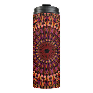 Bouteilles Isothermes Conception de mandala marron floral
