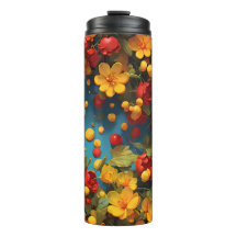 Conception de motif floral jaune et rouge vibrant