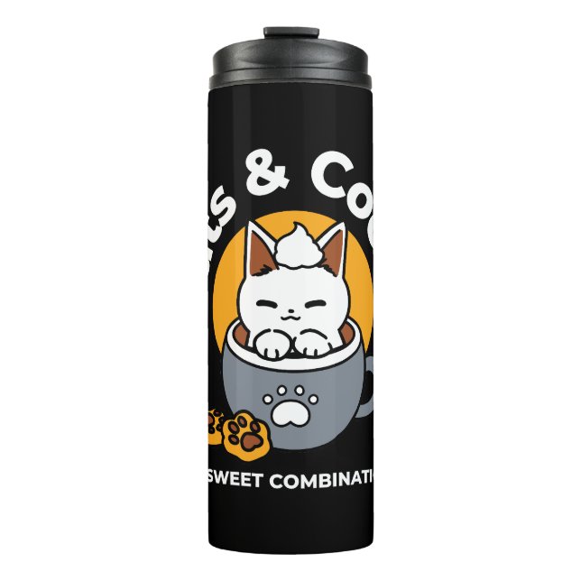 Bouteilles Isothermes Conception de Mug de vacances avec Cosy Cat et Paw (Devant)