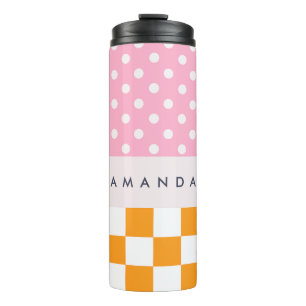 Bouteilles Isothermes Contrôle de point monogramme rose orange personnal