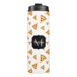 Bouteilles Isothermes Cool et fun pizza tranches motif Monogram blanc