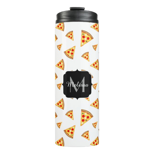 Bouteilles Isothermes Cool et fun pizza tranches motif Monogram blanc (Devant)