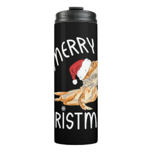 Bouteilles Isothermes Cool Lizard Reptile avec Casquette de Noël