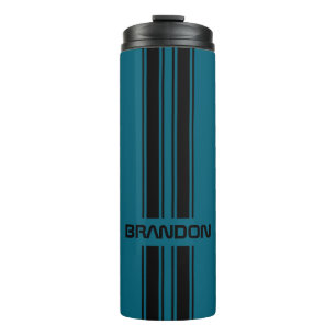 Bouteilles Isothermes Cool personnalisé Turquoise bleu noir course autom