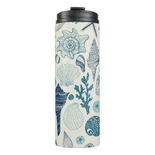Bouteilles Isothermes Coques de mer sur le blanc