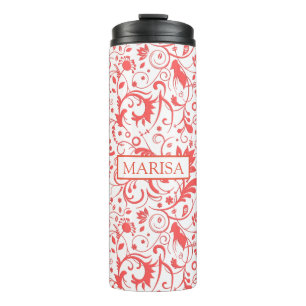 Bouteilles Isothermes Coral Red Damask