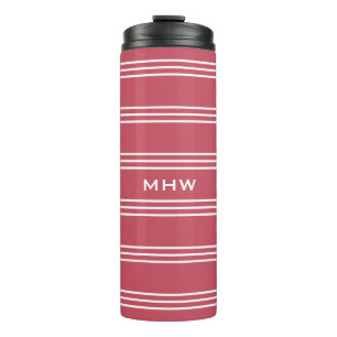 Bouteilles Isothermes Coral Stripes monogramme personnalisé