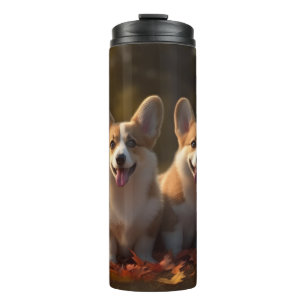 Bouteilles Isothermes Corgi  chiot automne délice citrouille