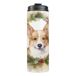 Bouteilles Isothermes Corgi Christmas Wreath Festive Pup