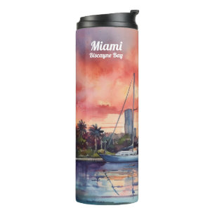 Bouteilles Isothermes Coucher de soleil sur Miami depuis Biscayne Bay