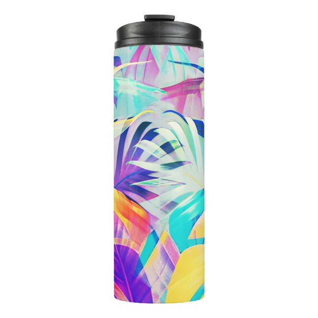 Bouteilles Isothermes Couleur Abstraite florale moderne Pastel (Devant)