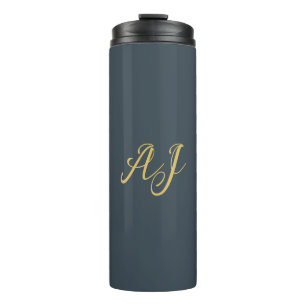 Bouteilles Isothermes Couleur Or Charbon Monogramme Initial Professionne
