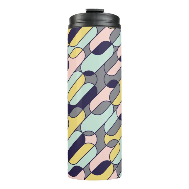 Bouteilles Isothermes Couleurs pâles géométriques : Motif rétro (Devant)