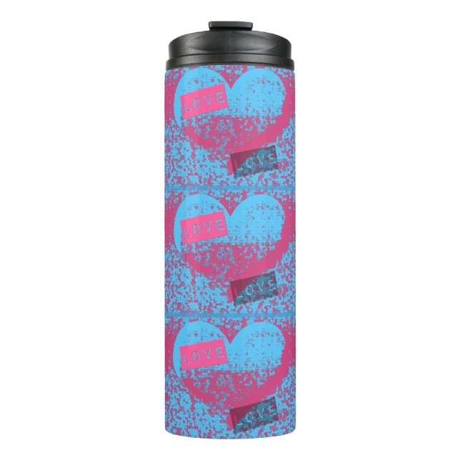 Bouteilles Isothermes Couleurs rétro Love Heart Motif (Devant)
