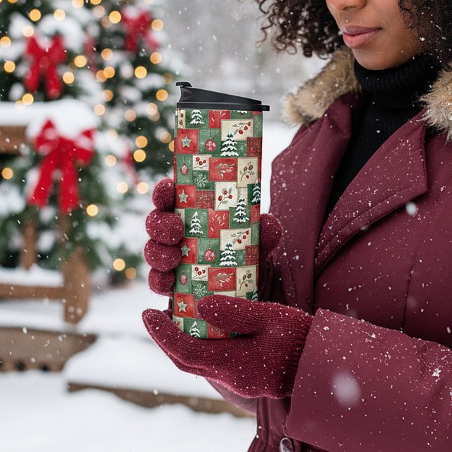 Bouteilles Isothermes Country patchwork christmas pattern (Créateur téléchargé)