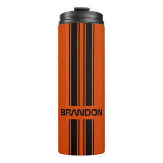 Bouteilles Isothermes Couple noir foncé Orange noir course sport bande