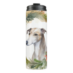 Bouteilles Isothermes Couronne de Noël Greyhound Chien de fête