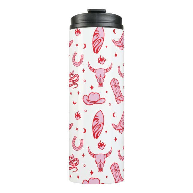 Bouteilles Isothermes Cowgirl côtière rose blanc (Devant)