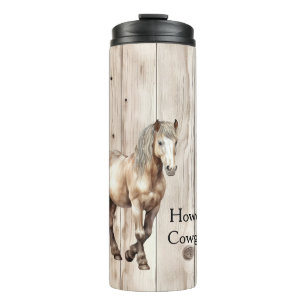 Bouteilles Isothermes Cowgirl Occidental Cheval Bois Faux
