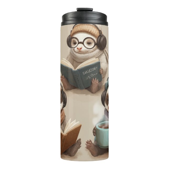 Bouteilles Isothermes Cozy Animal Friends Reading and Relaxing (Devant)