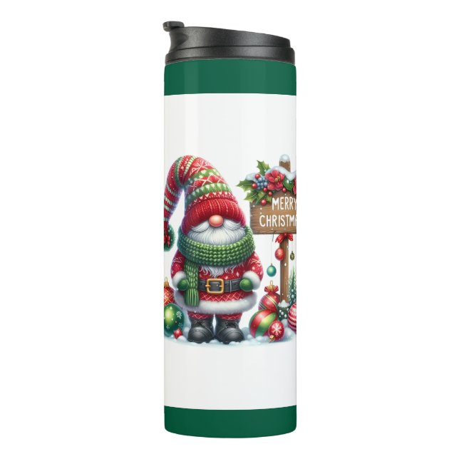 Bouteilles Isothermes Cozy Christmas Gnome Art – Festive Holiday (Tourné sur la droite)