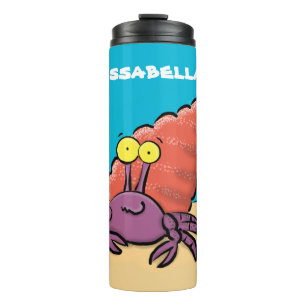 Bouteilles Isothermes Crabe ermite de dessin animé violet mignon drôle