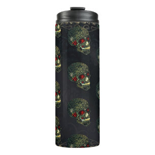 Bouteilles Isothermes Crâne à bijoux et Roses glam Gothique Filigree