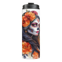 Crâne à sucre mexicain La Calavera Catrina Tumbler