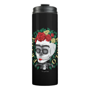 Bouteilles Isothermes Crâne de Frida Kahlo   avec la couronne rose