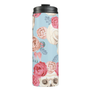 Bouteilles Isothermes Crânes et Motif Vintage Rose