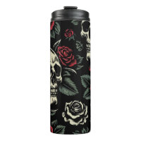 Crânes et roses rouges Floral gothique