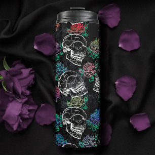 Bouteilles Isothermes Crânes et Roses sombres   Funky Glam Ombre Grunge