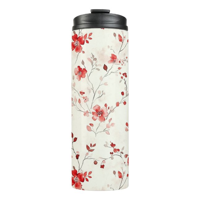 Bouteilles Isothermes Cream Red Floral Christmas (Devant)