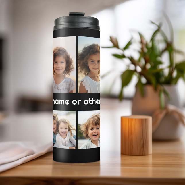 Bouteilles Isothermes Créer un collage photo personnalisé avec 8 photos (Personalized Thermal Tumbler - Add Photos, Text - Customize Completely in the Advanced Design Area)