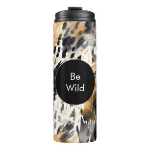 Bouteilles Isothermes Crème noire blanche léopard animal Anniversaire