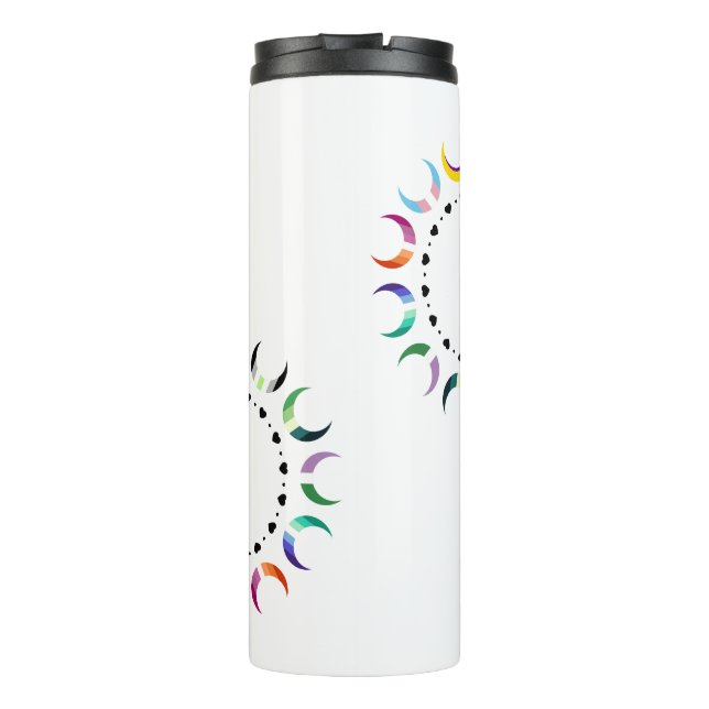 Bouteilles Isothermes Crescent Pride Lunes et Coeurs Noirs (Dos)