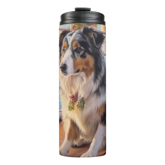 Bouteilles Isothermes Croisière de Noël du berger australien : Pawsome (Devant)