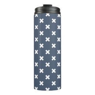 Bouteilles Isothermes Croix blanches sur bleu-gris