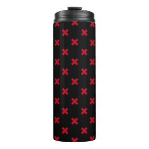 Bouteilles Isothermes Croix rouge coutures sur noir