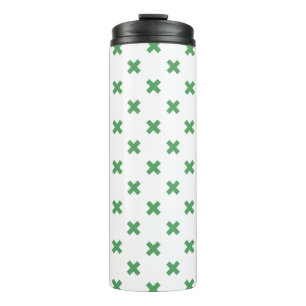 Bouteilles Isothermes Croix verte coutures sur blanc