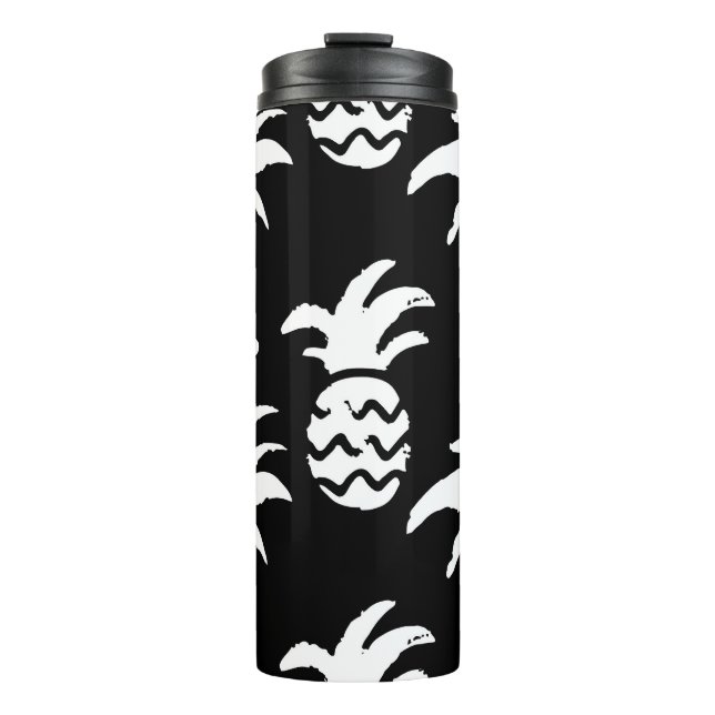 Bouteilles Isothermes Croquez palmiers, ananas, motif monochrome. (Devant)