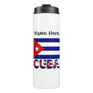 Bouteilles Isothermes Cuba et drapeau cubain bleu foncé personnalisé