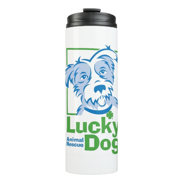 Bouteilles Isothermes Culbuteur chanceux de courant ascendant de chien (Devant)