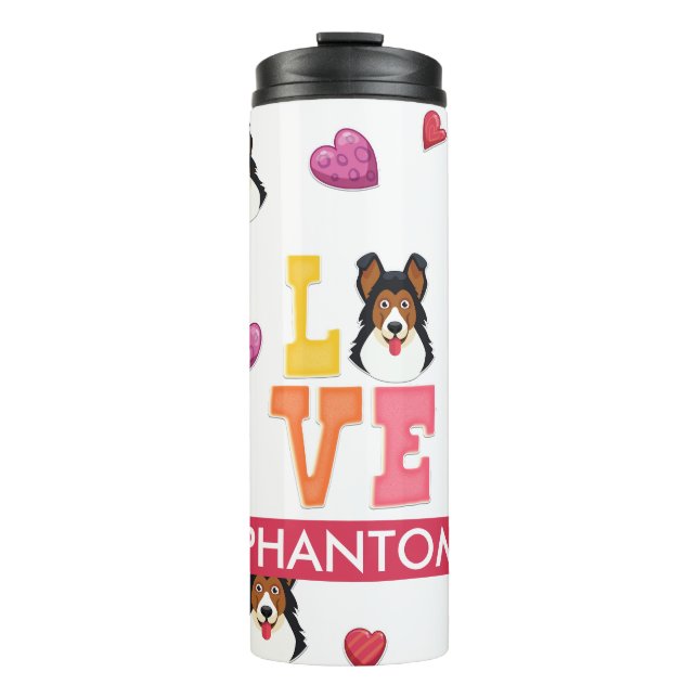 Bouteilles Isothermes Custom Cute Valentine's Day Chien berger allemand (Devant)