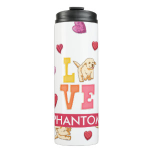 Bouteilles Isothermes Custom mignon Valentine's Day Golden retriever Chi