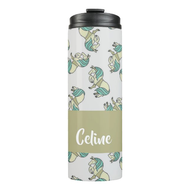 Bouteilles Isothermes Custom name cute horses pattern (Devant)